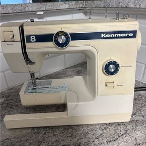 Kenmore 8 Stitch Sewing Machine Model 385.1254180 W/Foot Pedal, Extras- Works!